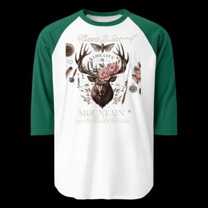 Exclusive Print Design 3/4 sleeve raglan shirt